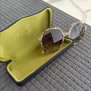 KREWE Tortoise Shell Sunglasses with Dark Lenses